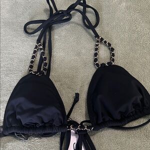 Sky Black Bikini Top